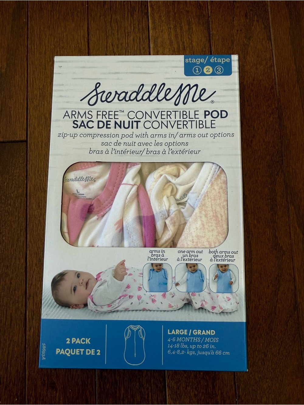 SwaddleMe Pink & Cream Convertible Sleep Pod Set by SwaddleMe